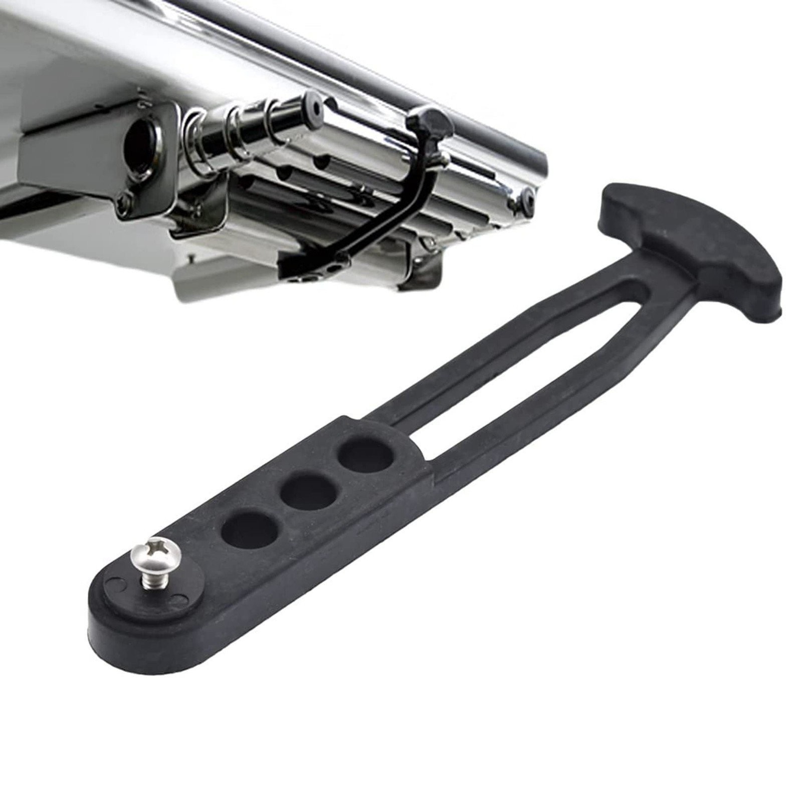 MARINE CITY Boat Boarding Latch Strap with Bungee Rope & Rubber Holder (7″)