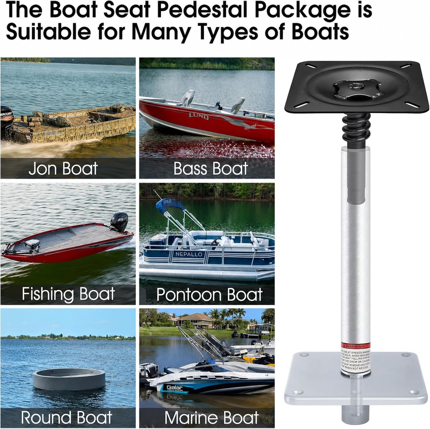 Boat Seat Pedestal Base Mount Kit 3/4″ Boat Seat Mount Pin Pedestal Kit | Inc…