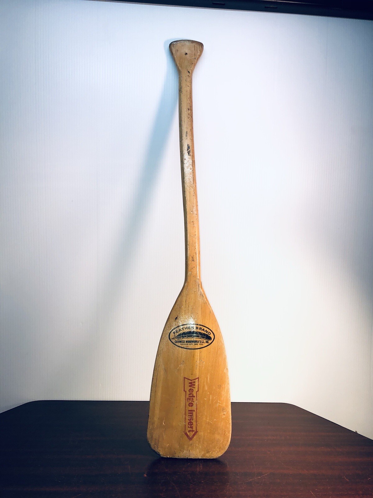 Vintage Feather Brand Paddle / Oar / Canoe / Kayak 35 Inch Made in the USA