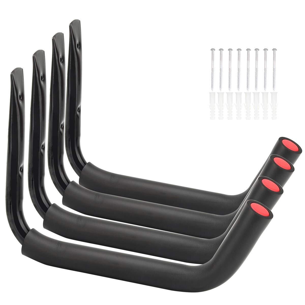 Kayak Steel Storage Rack 4 Pack Canoe Wall Mount Hooks 15inches Snowboard Hanger