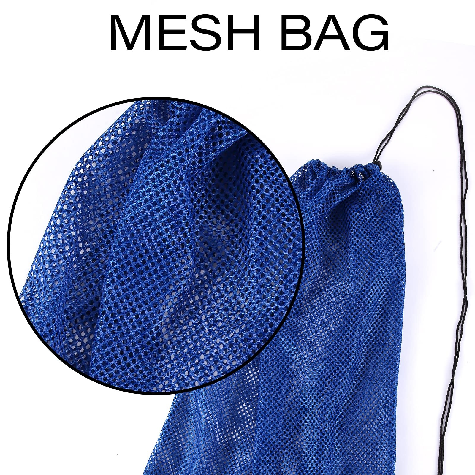 Yizerel 2 Packs Mesh Gear Bag for Snorkel 27inch x 18inch, Black & Blue