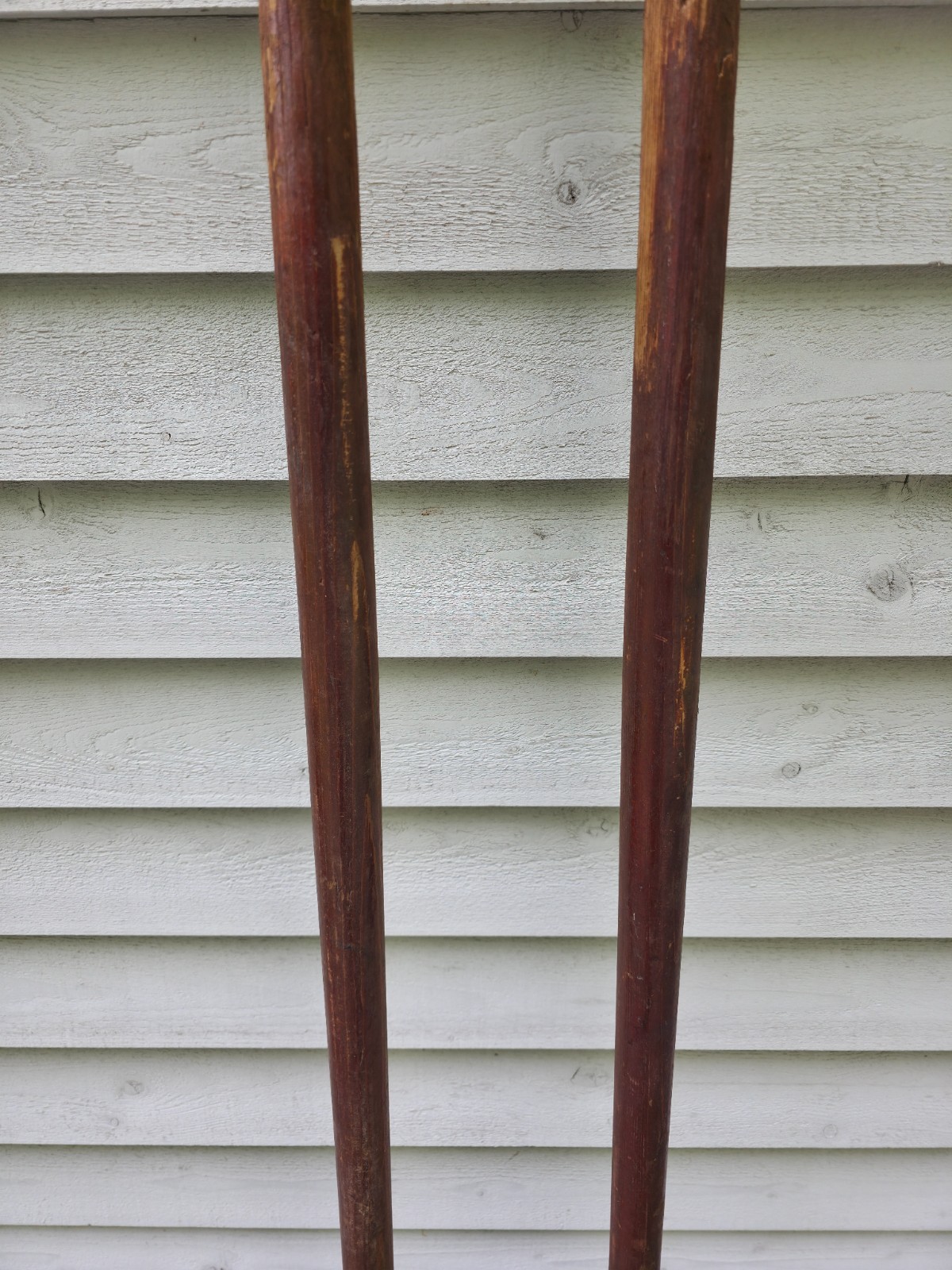 VINTAGE Old Wooden Paddles Oars DARK BROWN LONG Measures 84″