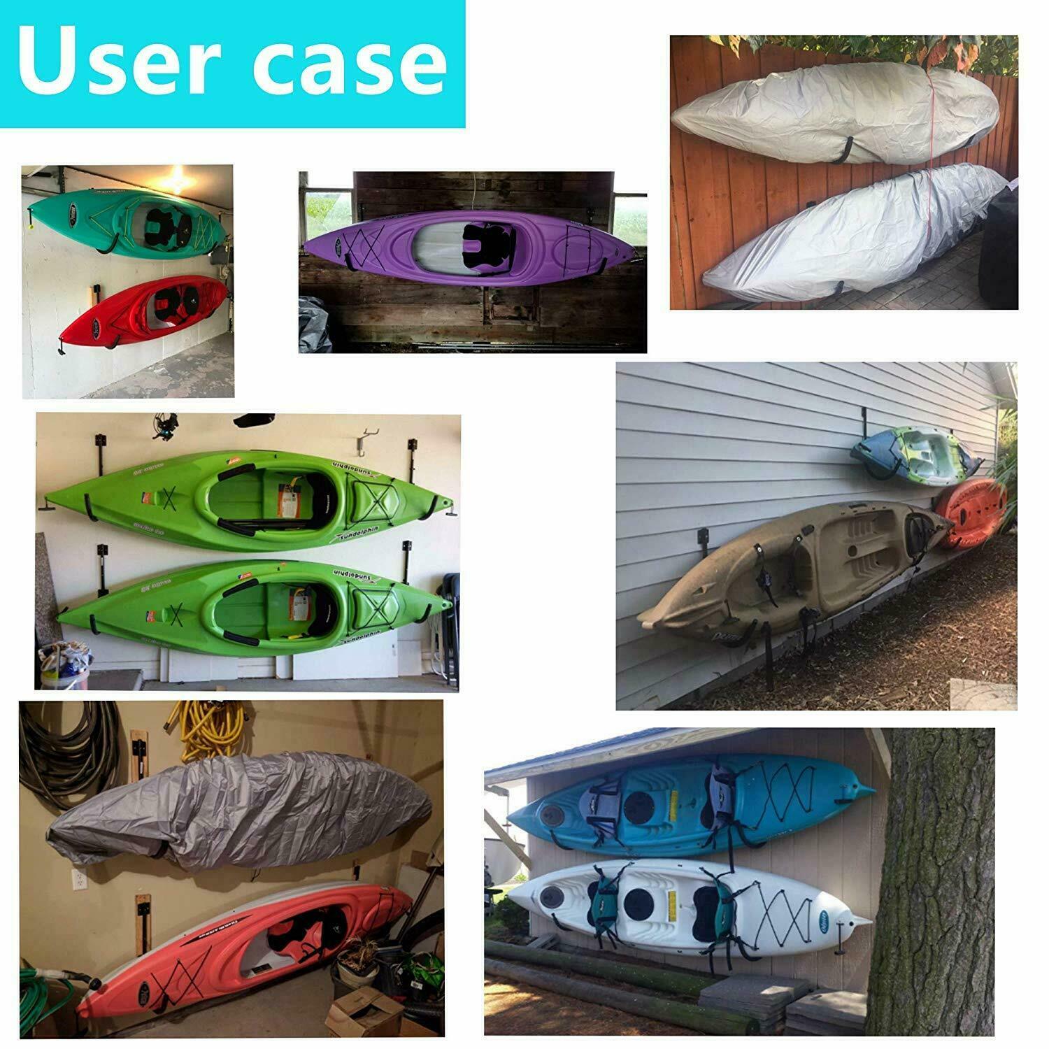 2 Pair Kayak Storage Wall Mount Hanger Rack for Canoe Paddle Kayak Hanging Hooks