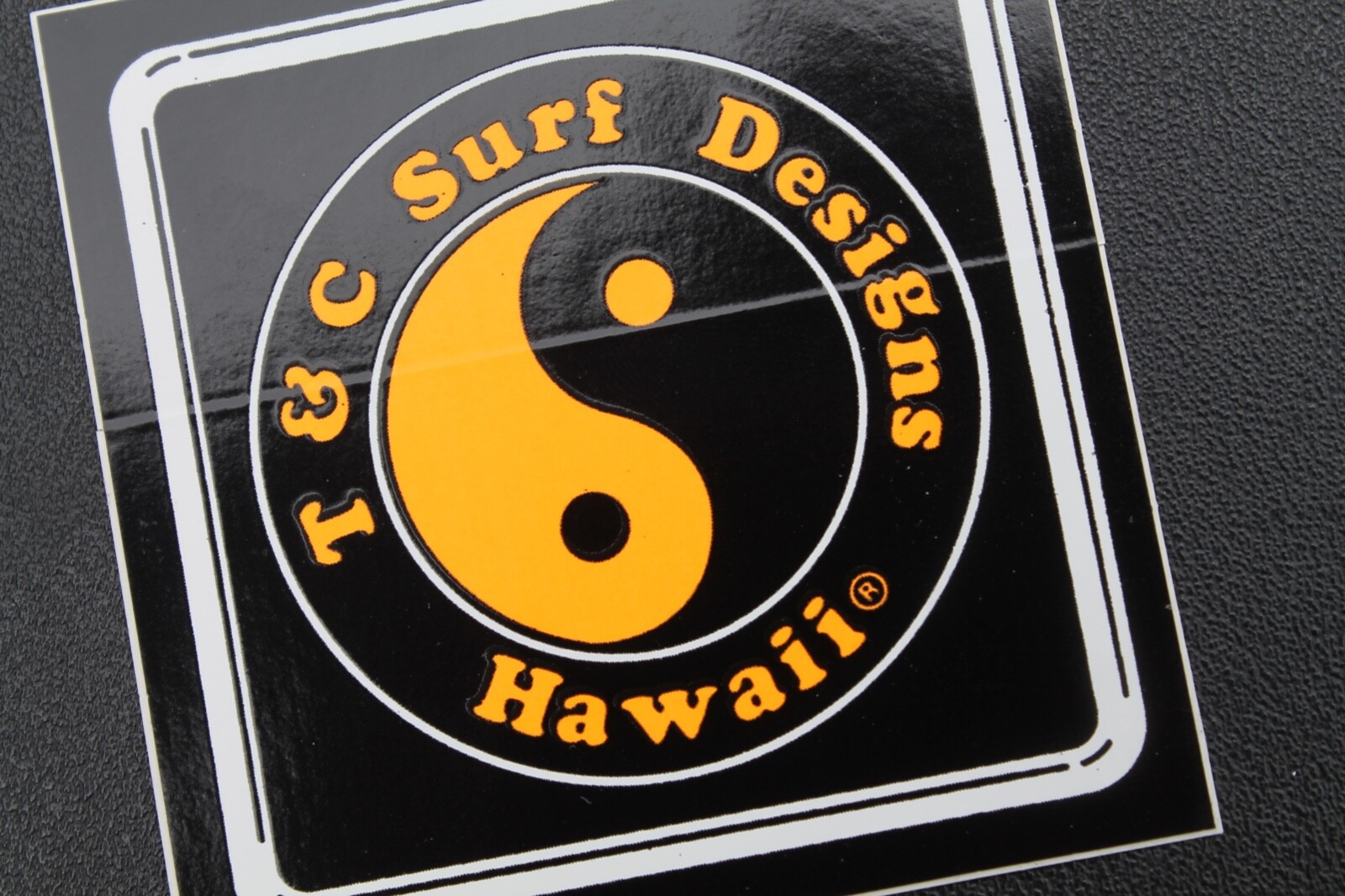 T&C Town & Country Surfboards 80’s Neon Orange Black OG Hawaii Surfing STICKER