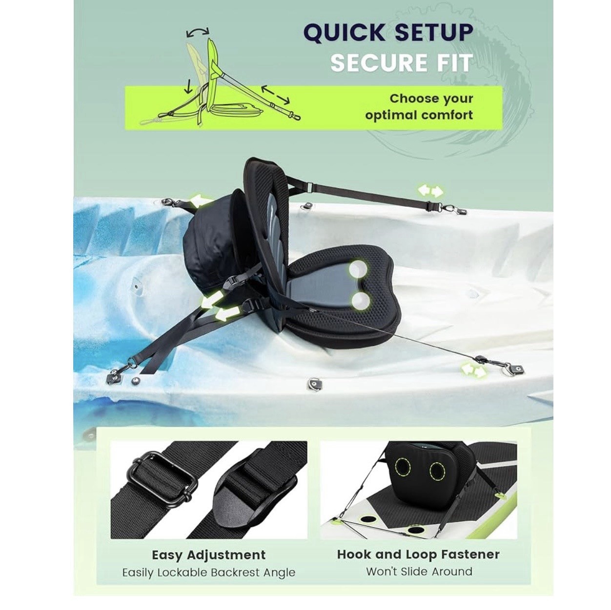 BRANTMAKER Kayak Seats with Back Support, Paddle Board Seats