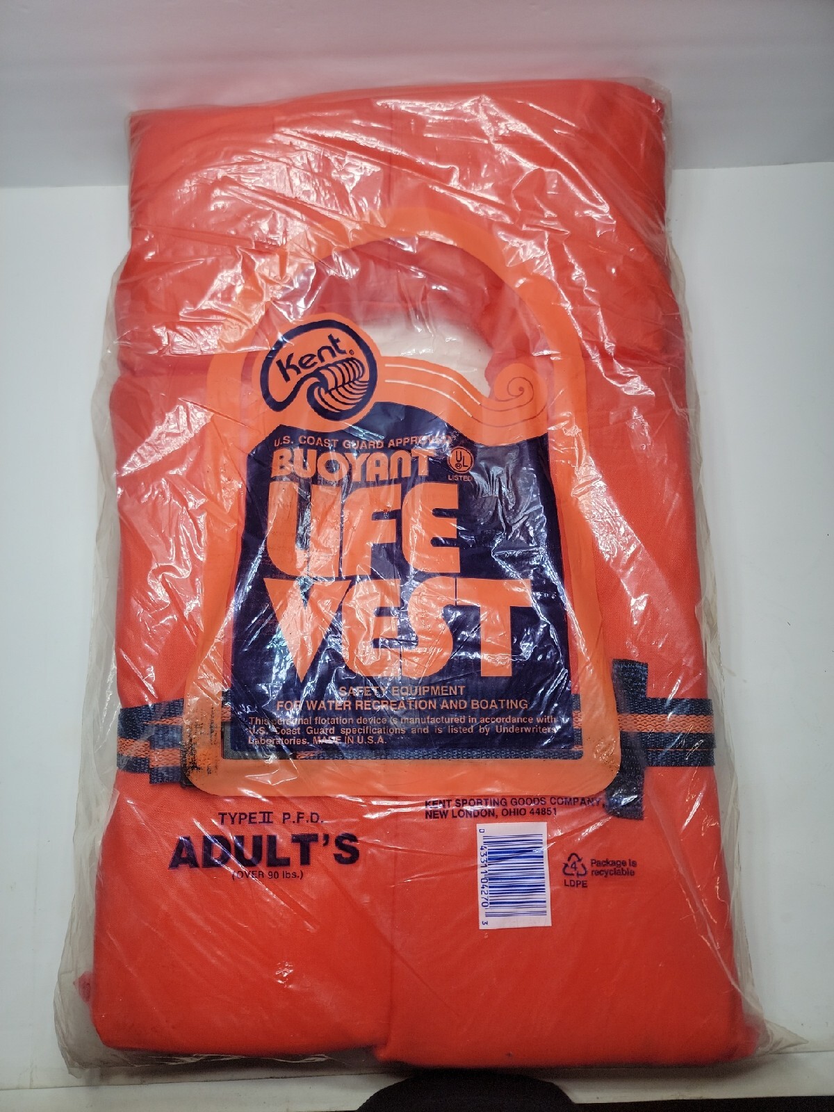 Adult’s Kent Buoyant Life Vests Over 90 lbs , TYPE 2-P.F.D- Made In USA.
