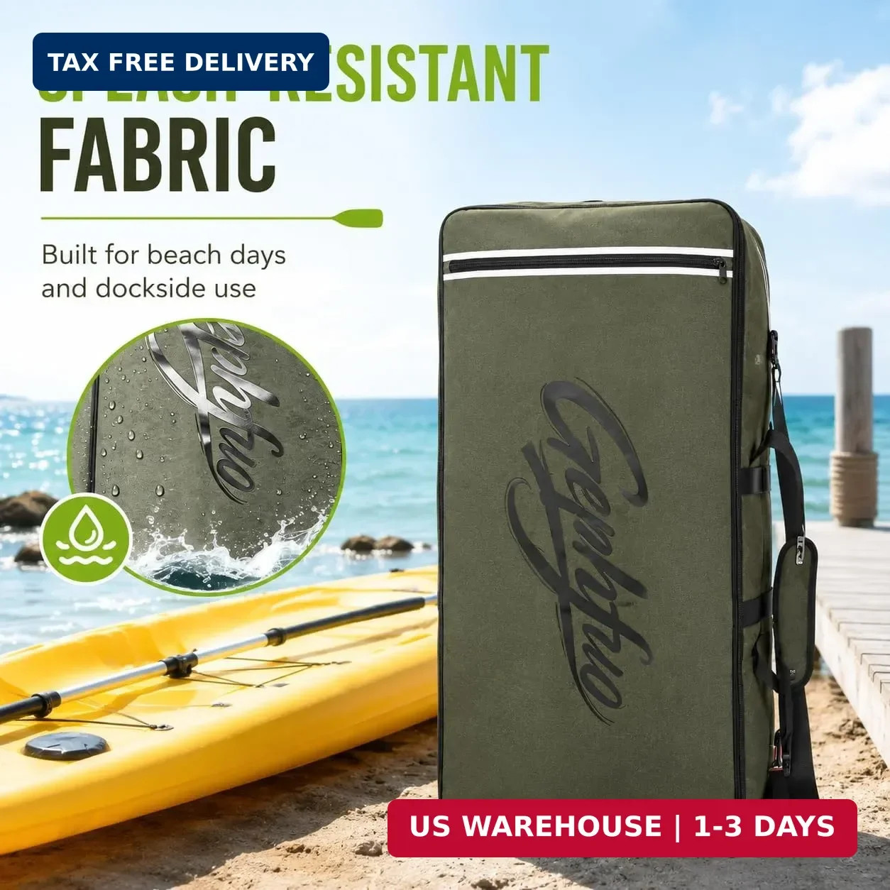 Modoker Inflatable Stand Up Paddle Board Bag, 2-in-1 110L Large Capacity Paddle