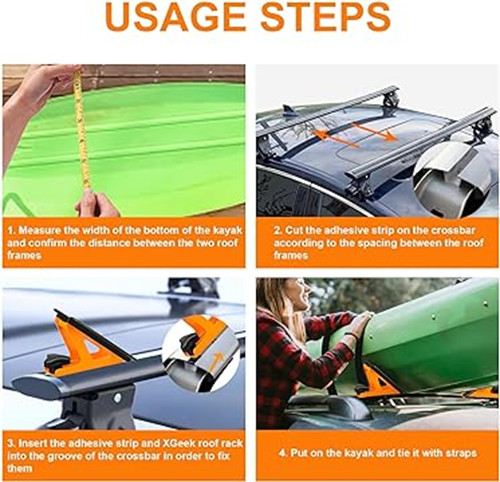 4Pcs Canoe Boat Saddle Kayak Roof Rack Car SUV Truck Top Mount Carrier Crossbar