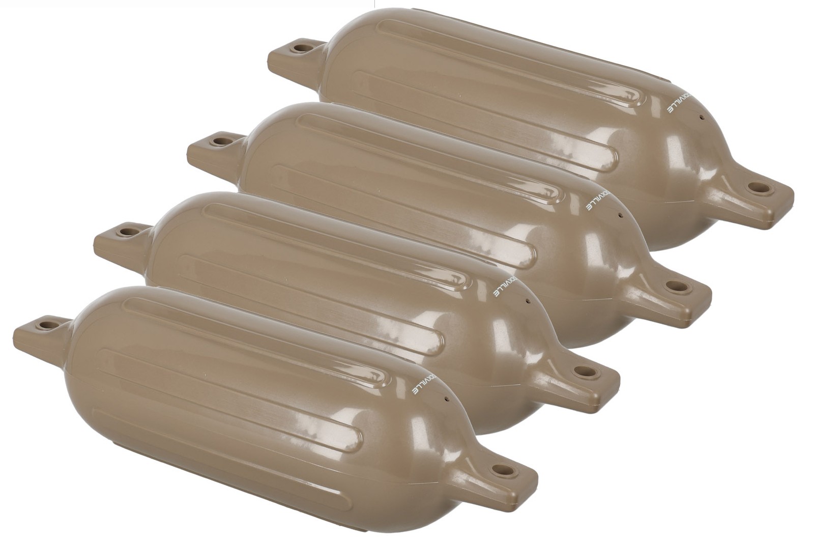 Rockville FEN465-SAND Boat Fender Package 4 Bumpers 6.5″x23″, 4 Covers, 4 Lines