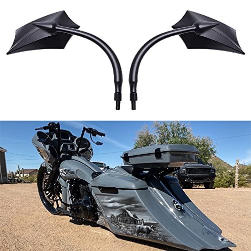 Motorcycle Mirrors,Upgrade Rearview Motorcycle Mirrors Black Irregular Shape