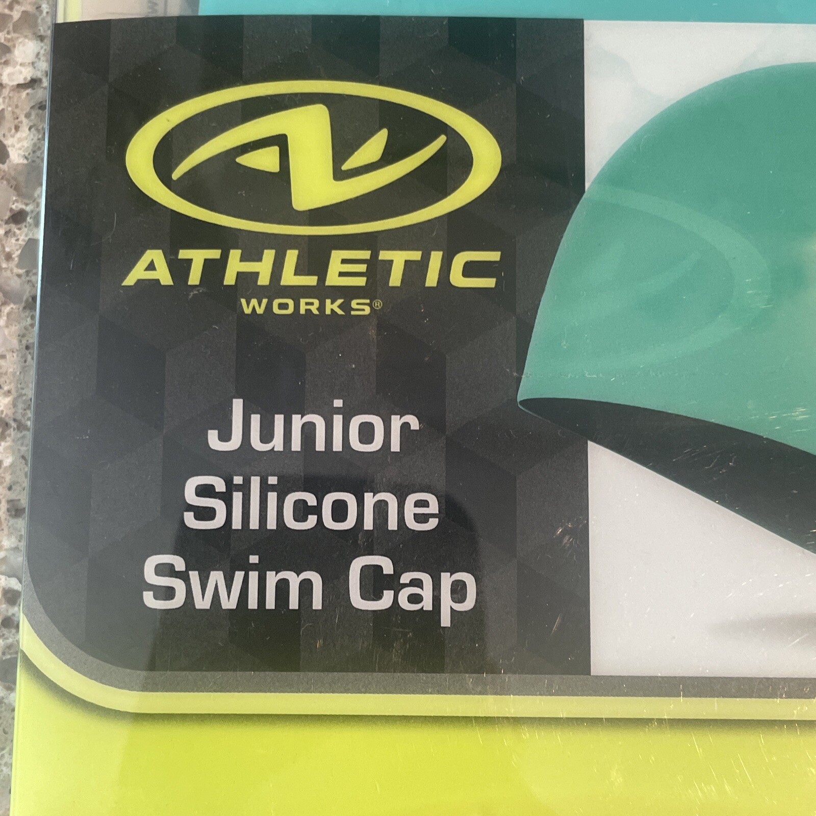 Athletic Works Junior 6+ 100% Silicone Latex-Free, Easy On/Off Swim Cap Teal