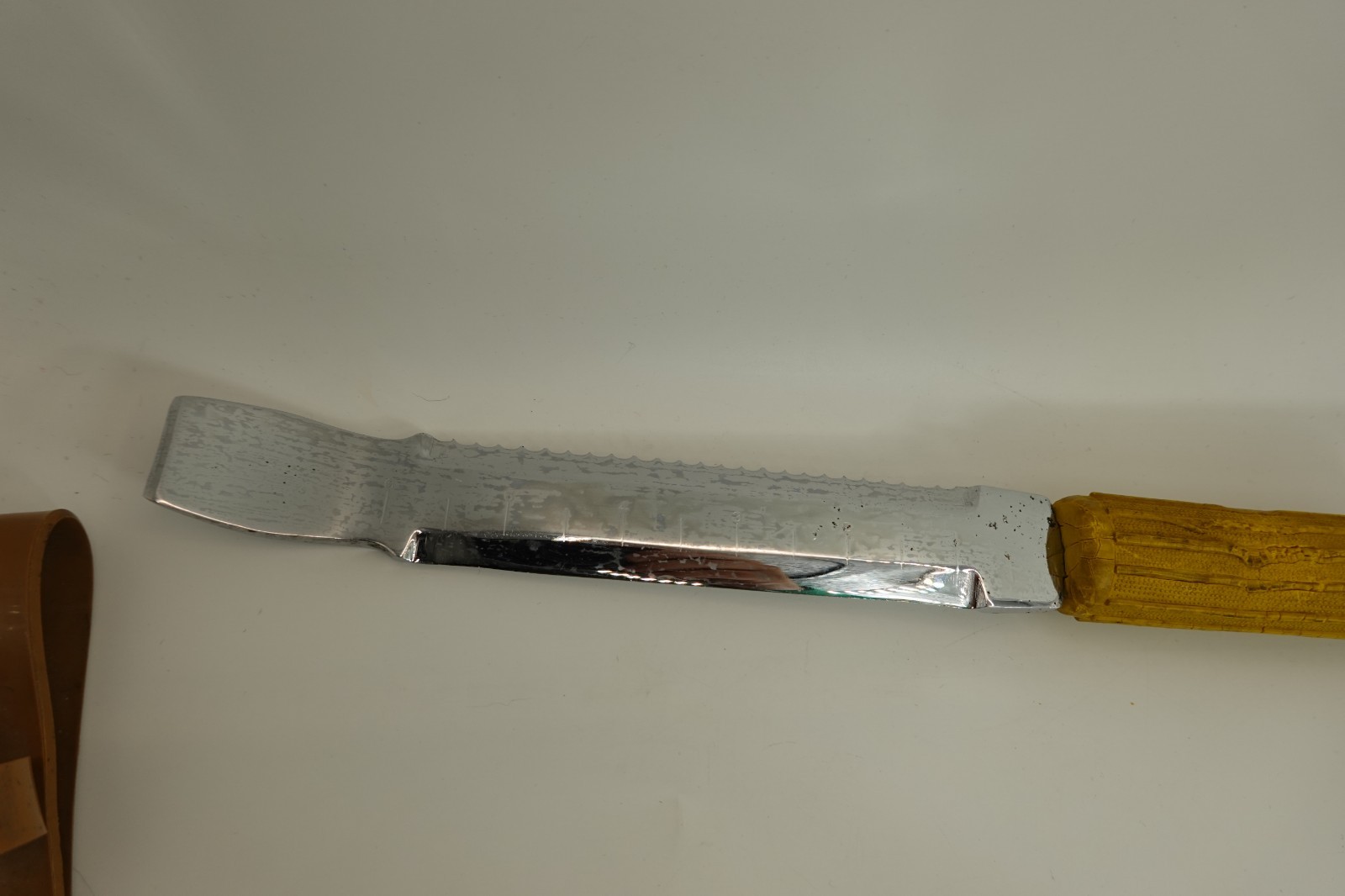 Vintage Diving Knife Dive Diver Tool Stainless Steel Yellow Rubber Handle Japan