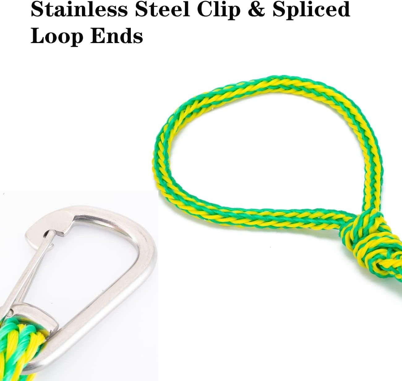 Kayak Tow Rope Heavy Duty Boat Dock Line w/ Clip 316 Hook for PWC Pontoon 7FT