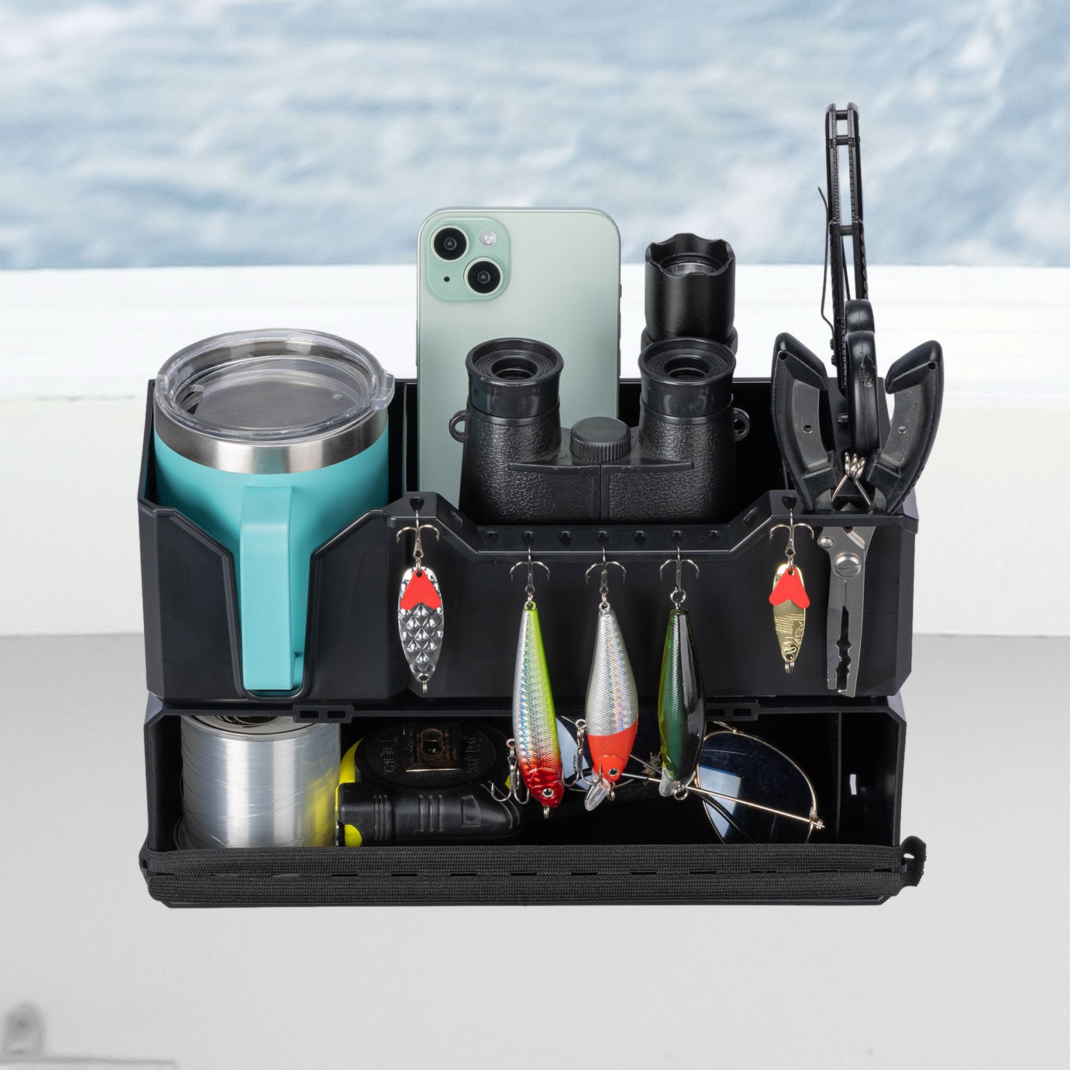 KEMIMOTO Boat Cup Holder Caddy Marine Organizer For Pontoon Jon Bass Boat Kayak