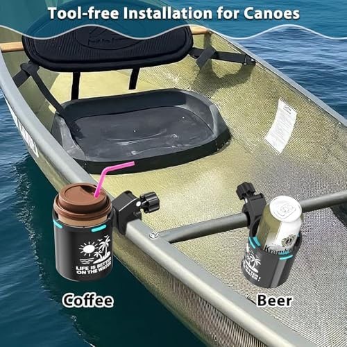 Clamp On Kayak Cup Holder, Adjustable & Tool – Free Installation, Ideal for K…