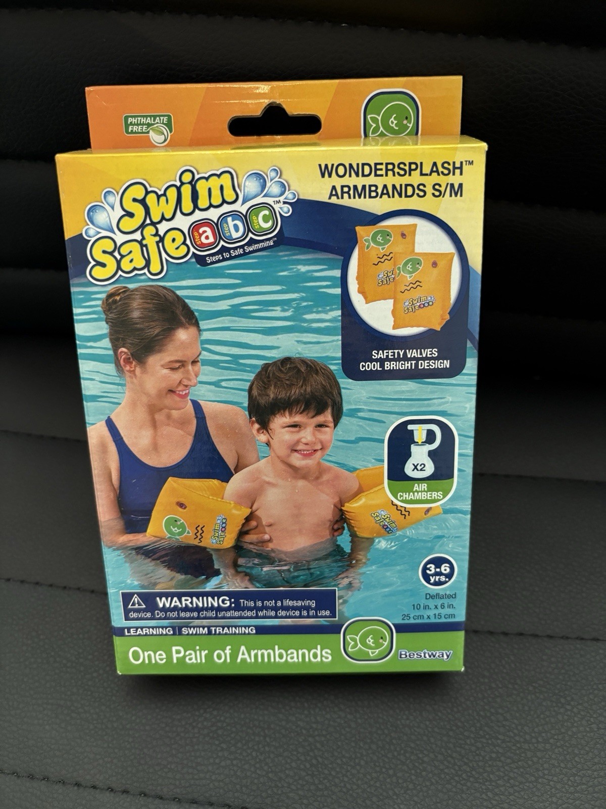 NEW Swim Safe 3-6 Years Old Kids WonderSplash Inflatable Swim Armbands Size S/M