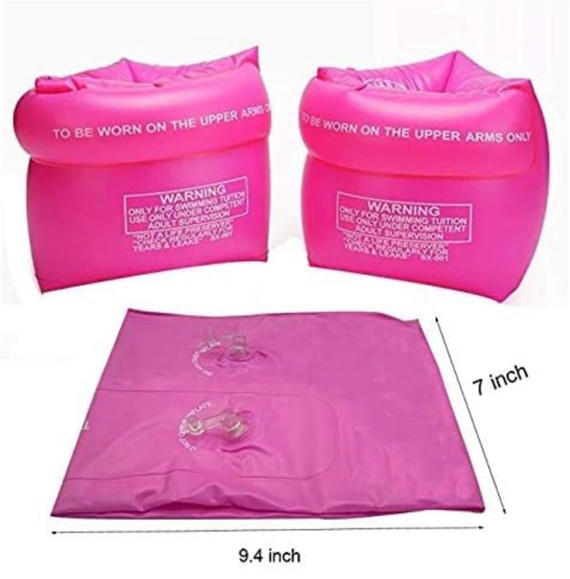 6 Pack PVC Arm Floaties for Adults Kids Inflatable Swim Arm Bands Water Wings