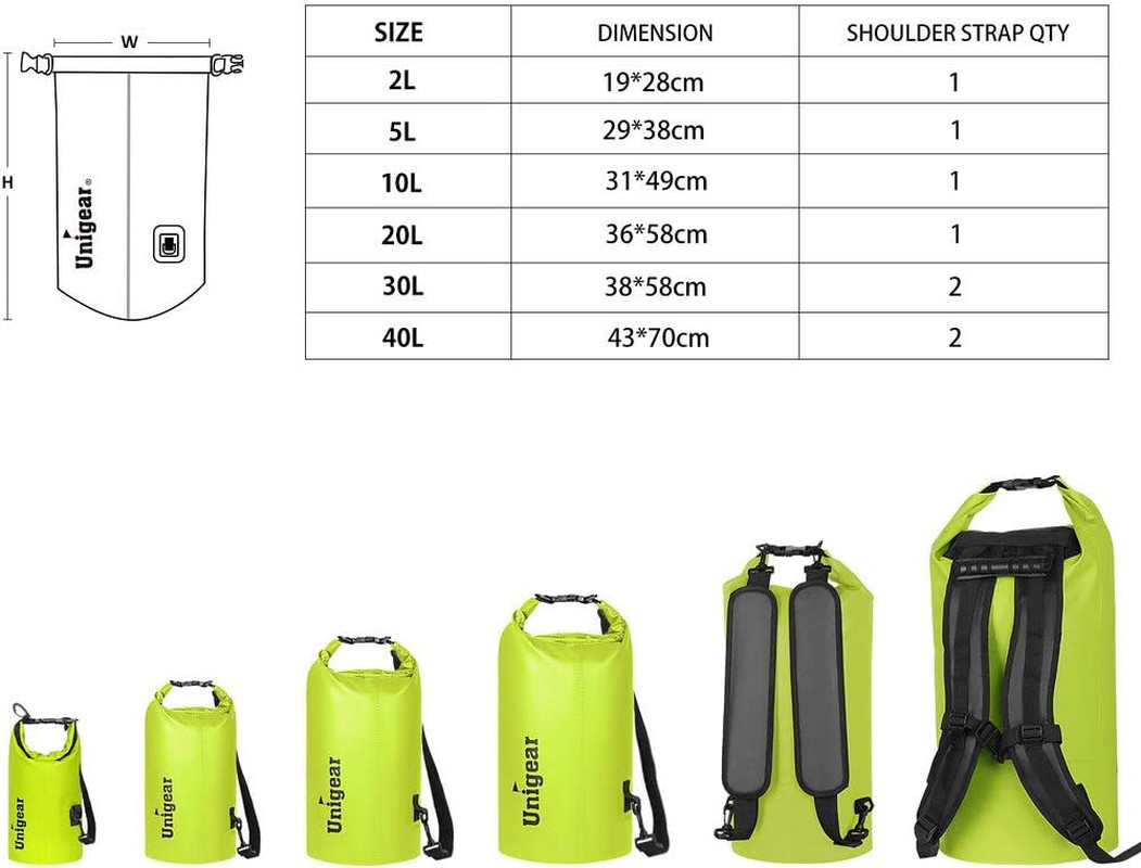 Unigear Dry Bag Waterproof, 2L/5L/10L/20L/30L/40L Floating and Lightweight Bags
