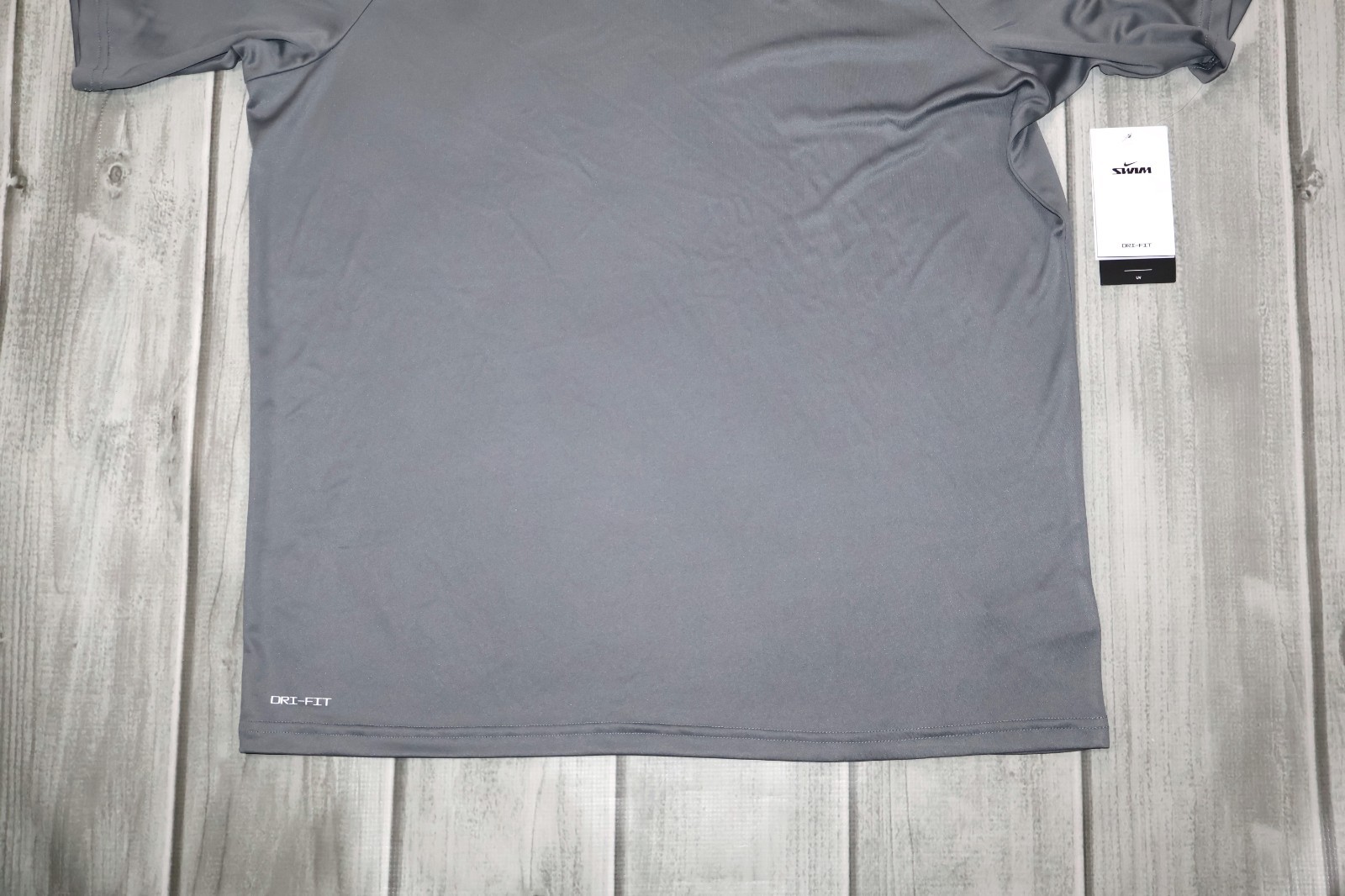 NEW Nike Swim Hydroguard Essential Men’s Dri-FIT UV Short Sleeve Top Gray UPF 40