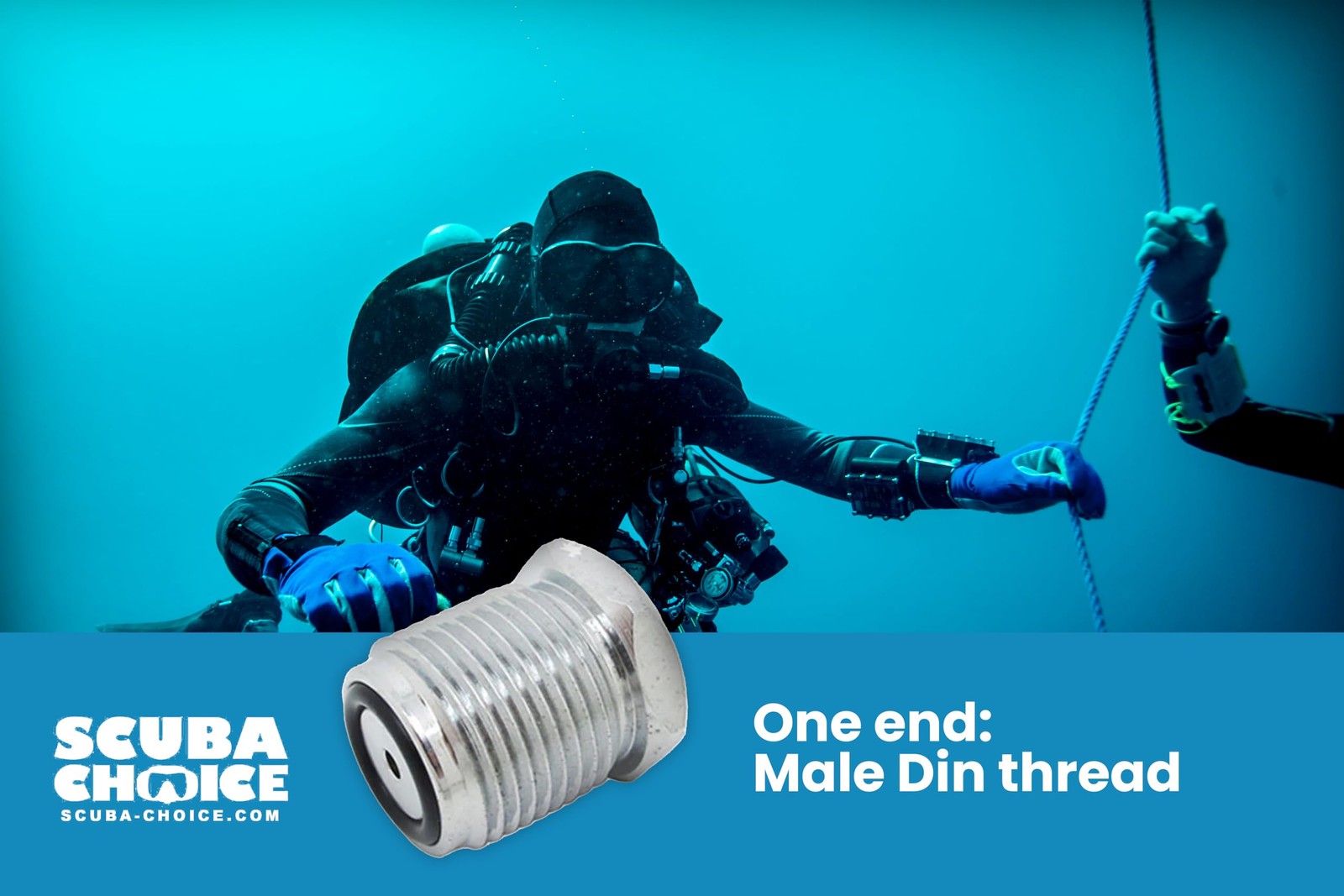 Scuba Choice Diving Dive Female 1/4 NPT to Male Din Adapter Thread