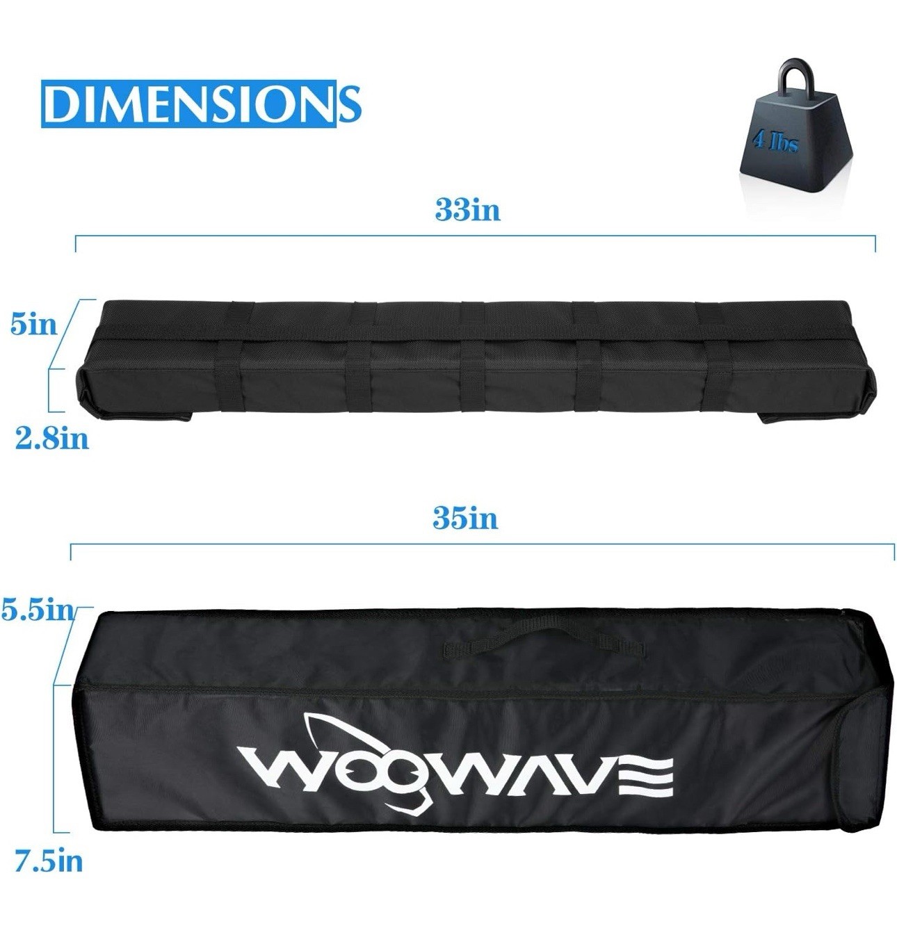 WOOWAVE Kayak Surfboard Roof Rack Pads Universal Car Soft Roof Rack And Carrier