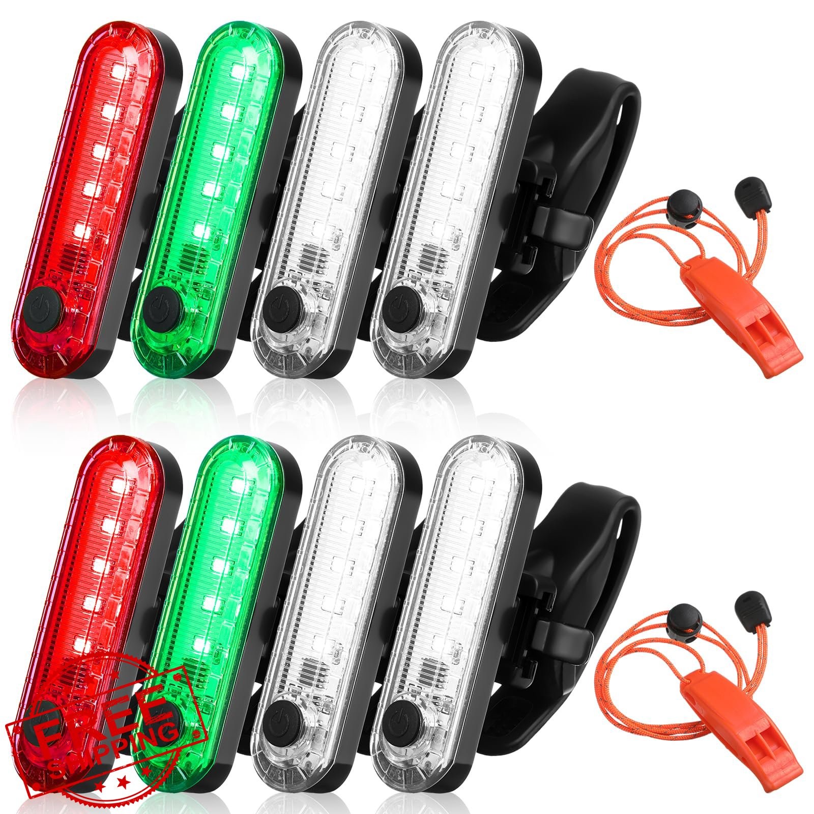 Tellegloww 8pk Waterproof Kayak Boat Navigation Lights