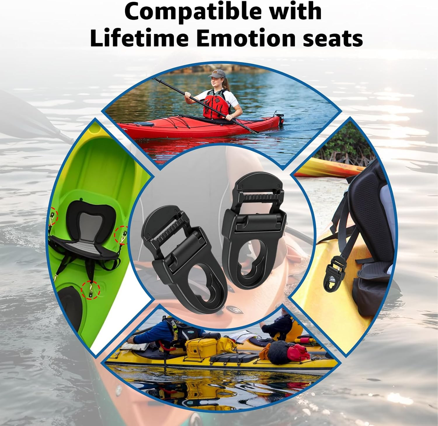 Kayak Seat Repair Kit Compatible with Lifetime Emotion Seat Contain Seat Clips