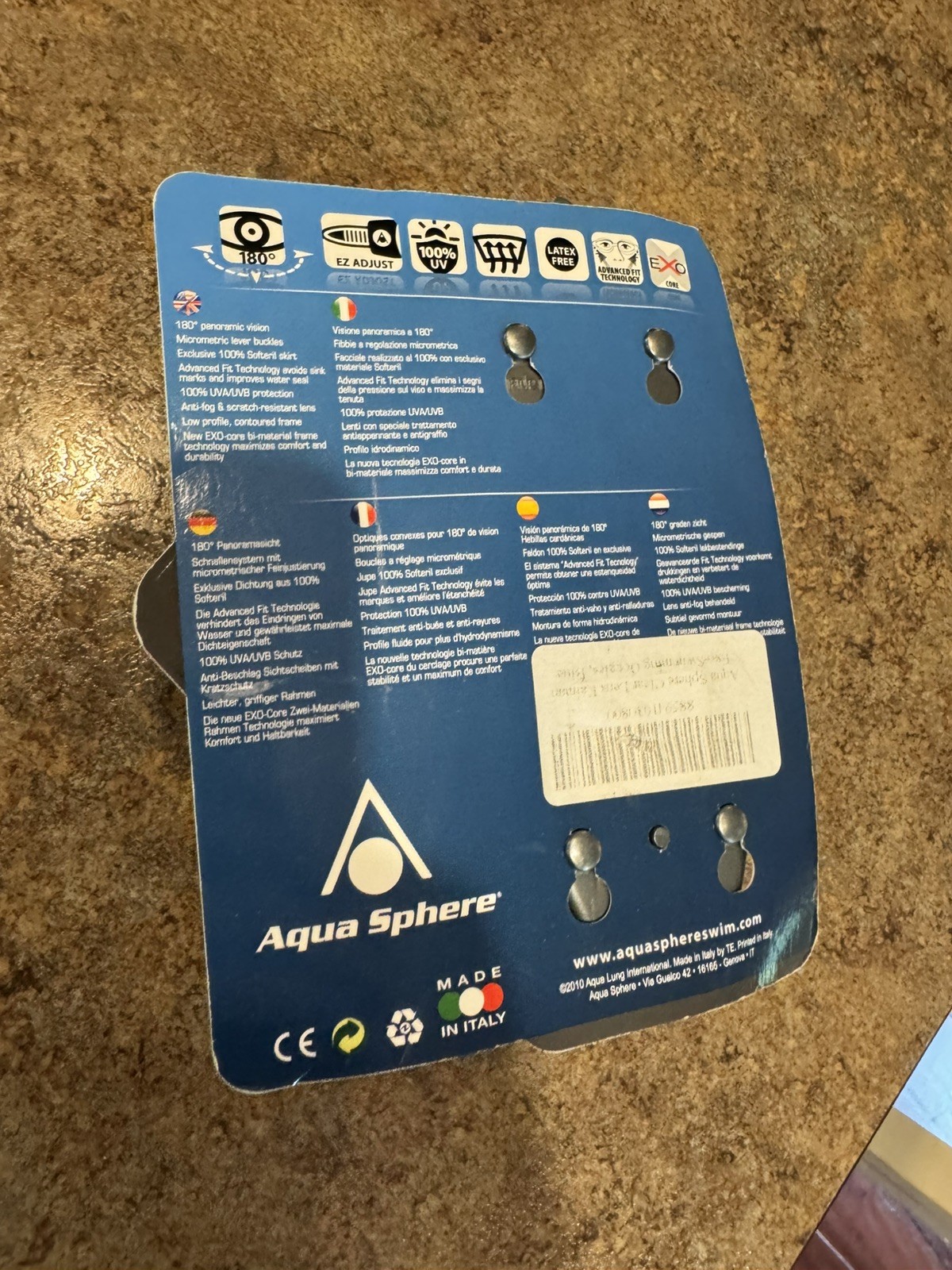 Aqua Sphere Kaiman EXO Swimming Goggles Italy- New in Packaging