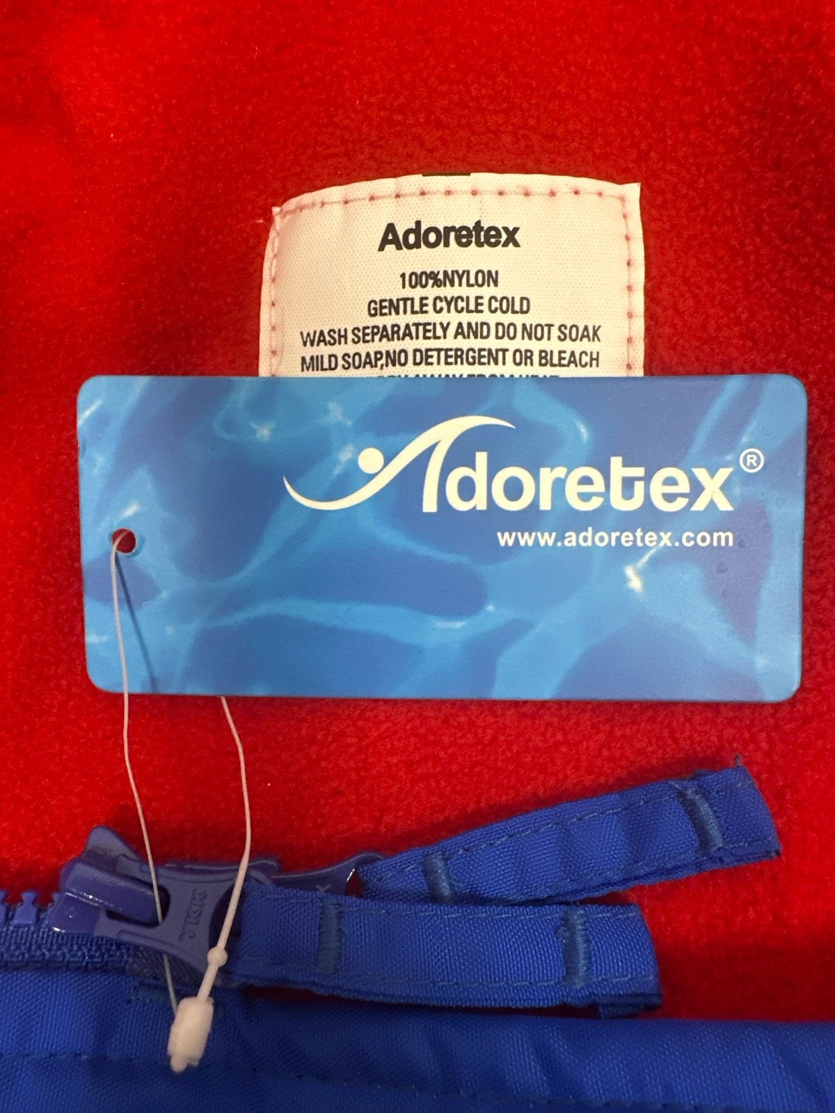 Adoretex Swim Parka – Youth Large – Unisex – Royal/Red – 100% Nylon
