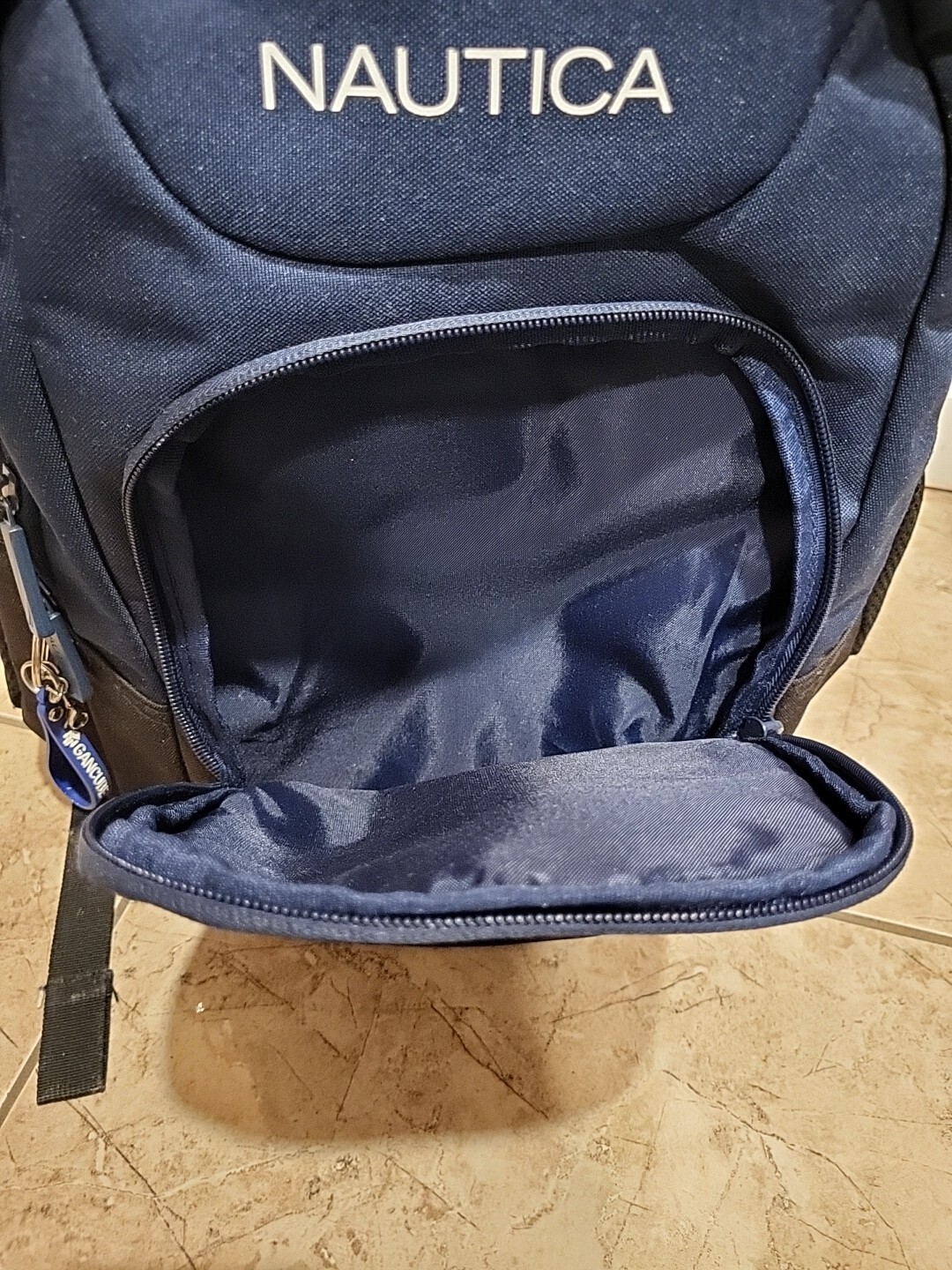 NAUTICA, Navy Blue Black, Sport Backpack 18 Inches Tall