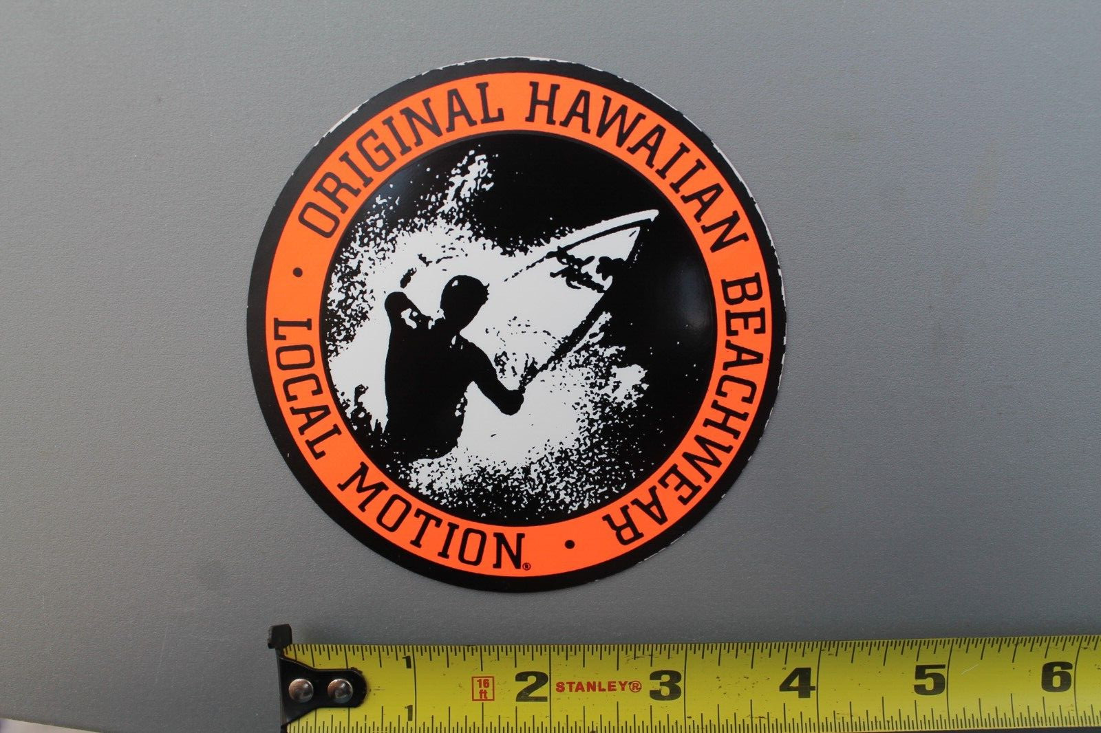 LOCAL MOTION Hawaii Neon Orange Surfboards LM2 OG 80’s Vintage Surfing STICKER