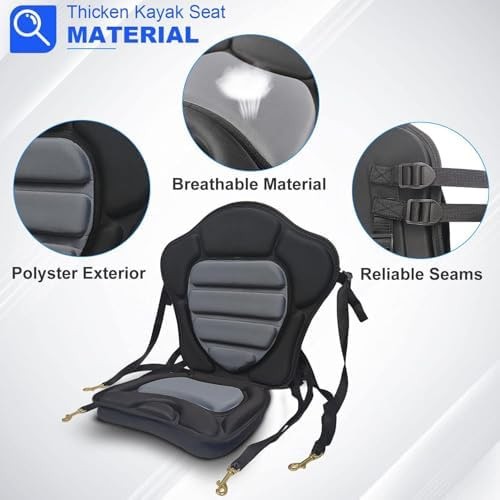HLOGREE Kayak Seats – 1/2 Pck, Thicken Padded Seat Cushion with Back Support,…