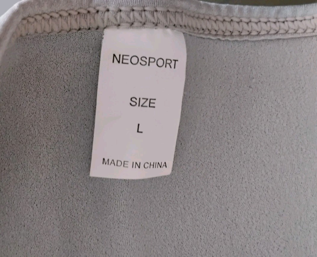 NeoSport Wetsuit Top Womens Large Long Sleeve Gray Green Scuba Swim 🌊 Free Ship