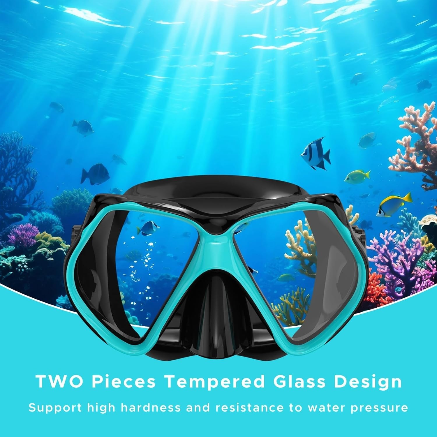 2 Pack Snorkeling Gear for Adults, Dry Snorkel, Mask Set Adult, Diving Scuba Mas