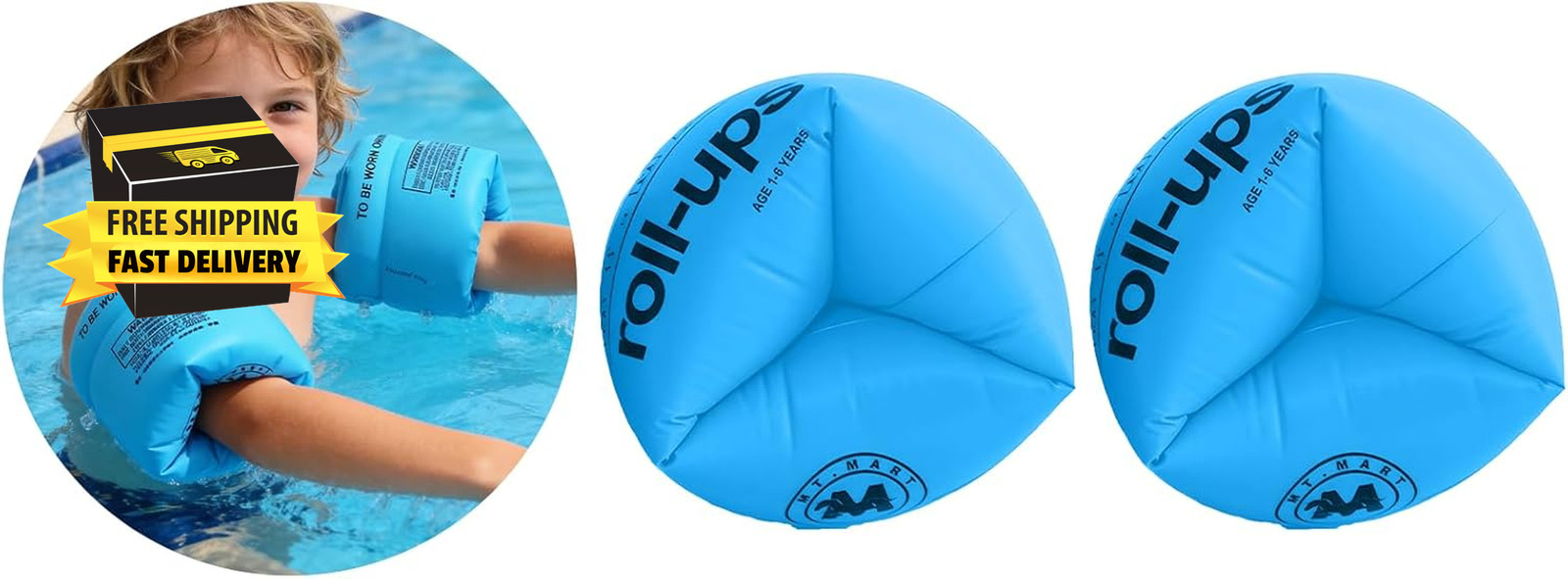 Inflatable Arm Floaties – Water Wings Swim Arm Bands Floatation Floaties, PVC Po
