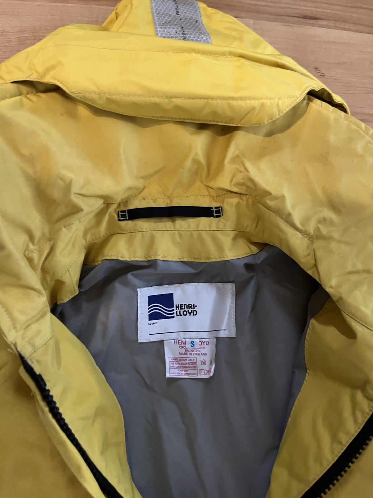 Vintage Henri Lloyd Sailing Jacket Heavy Duty Foul Weather Gear Yellow Size S