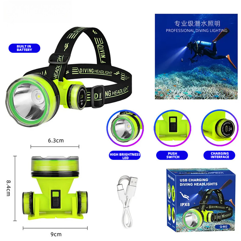Diving Flashlight LED Waterproof Light Head Light Underwater Photo Fill Light