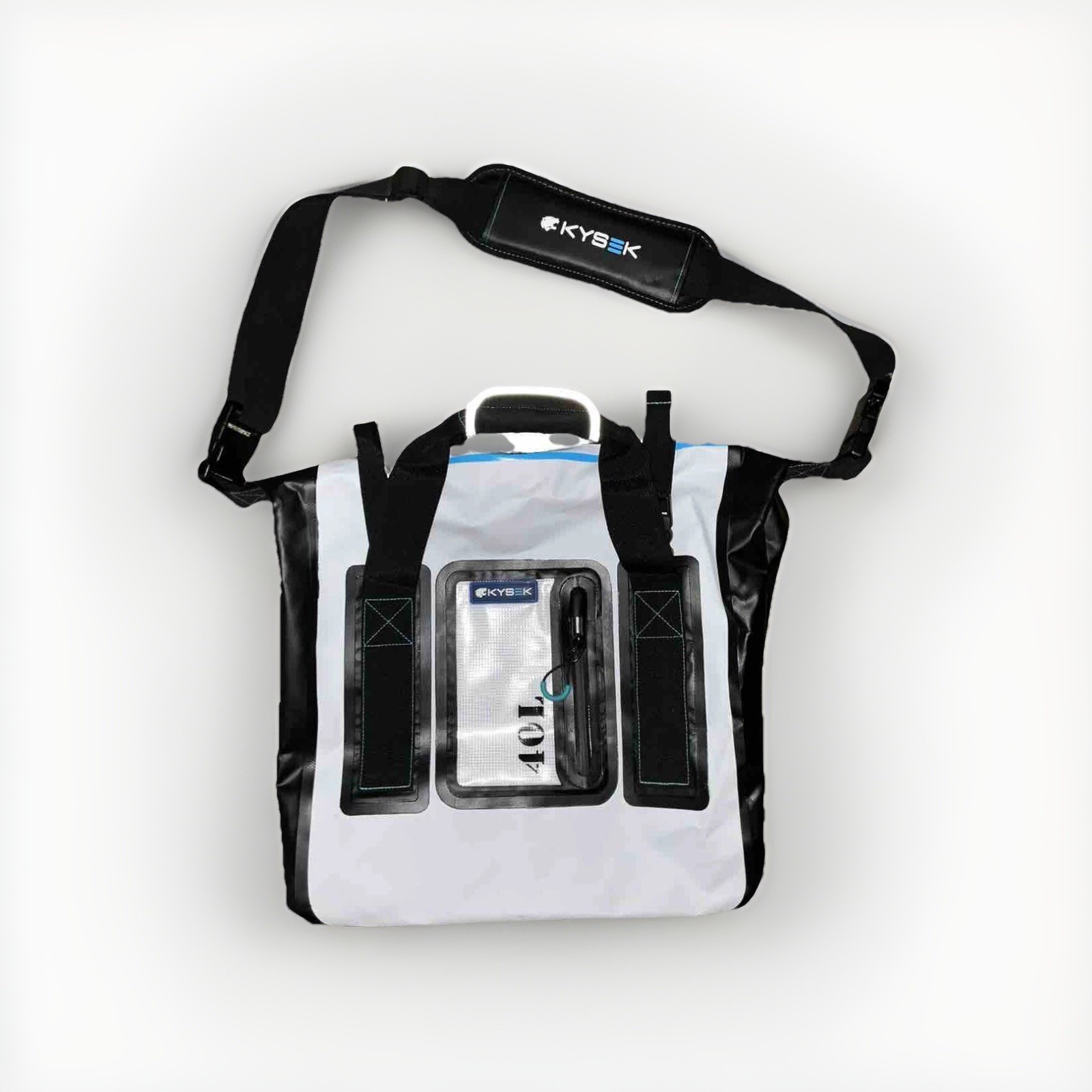 KYSEK Dry 40 Liter Waterproof Shoulder Strap Bag – Black White Blue –
