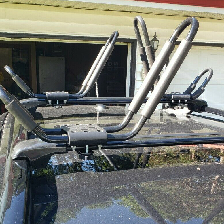 2 pairs Canoe Boat Kayak Roof Rack Car SUV Truck Top Mount Carrier J Cross Bar