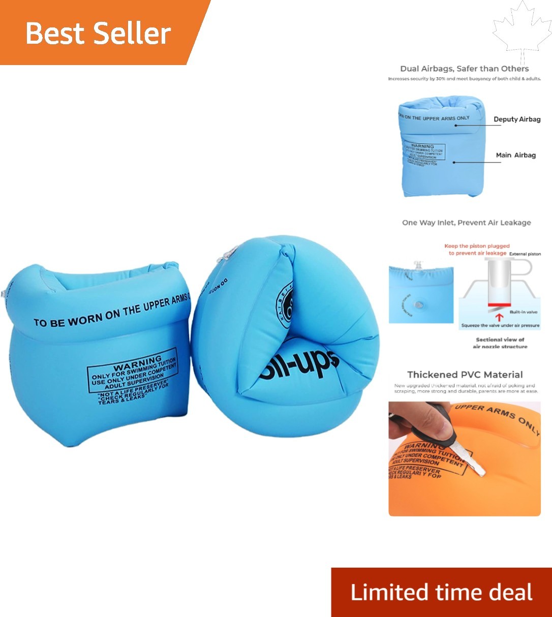 Eco-Friendly Arm Floaties – Inflatable Swim Rings for Kids and Adults (2-4 Pack)