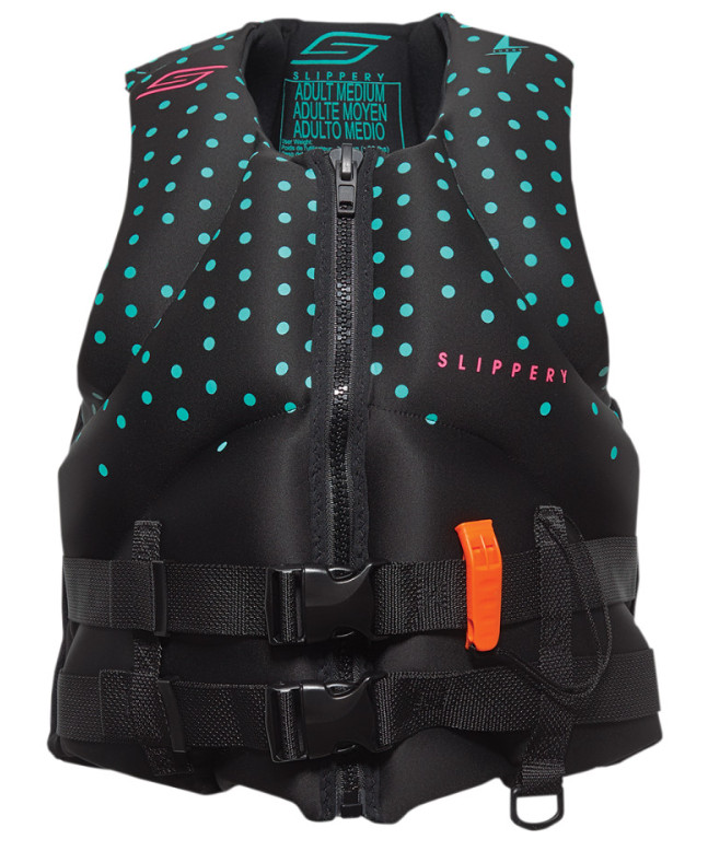 SLIPPERY SURGE PFD NEOPRENE LIFE VEST PRESERVER WHISTLE USCGA WOMEN’S MD – MINT