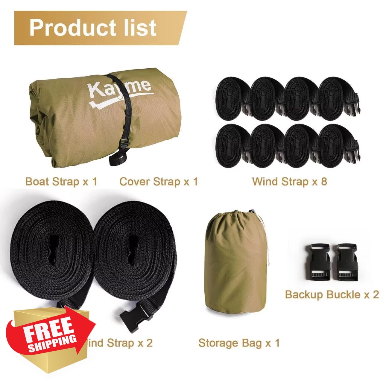 kayme Boat Cover Khaki 22-24ft