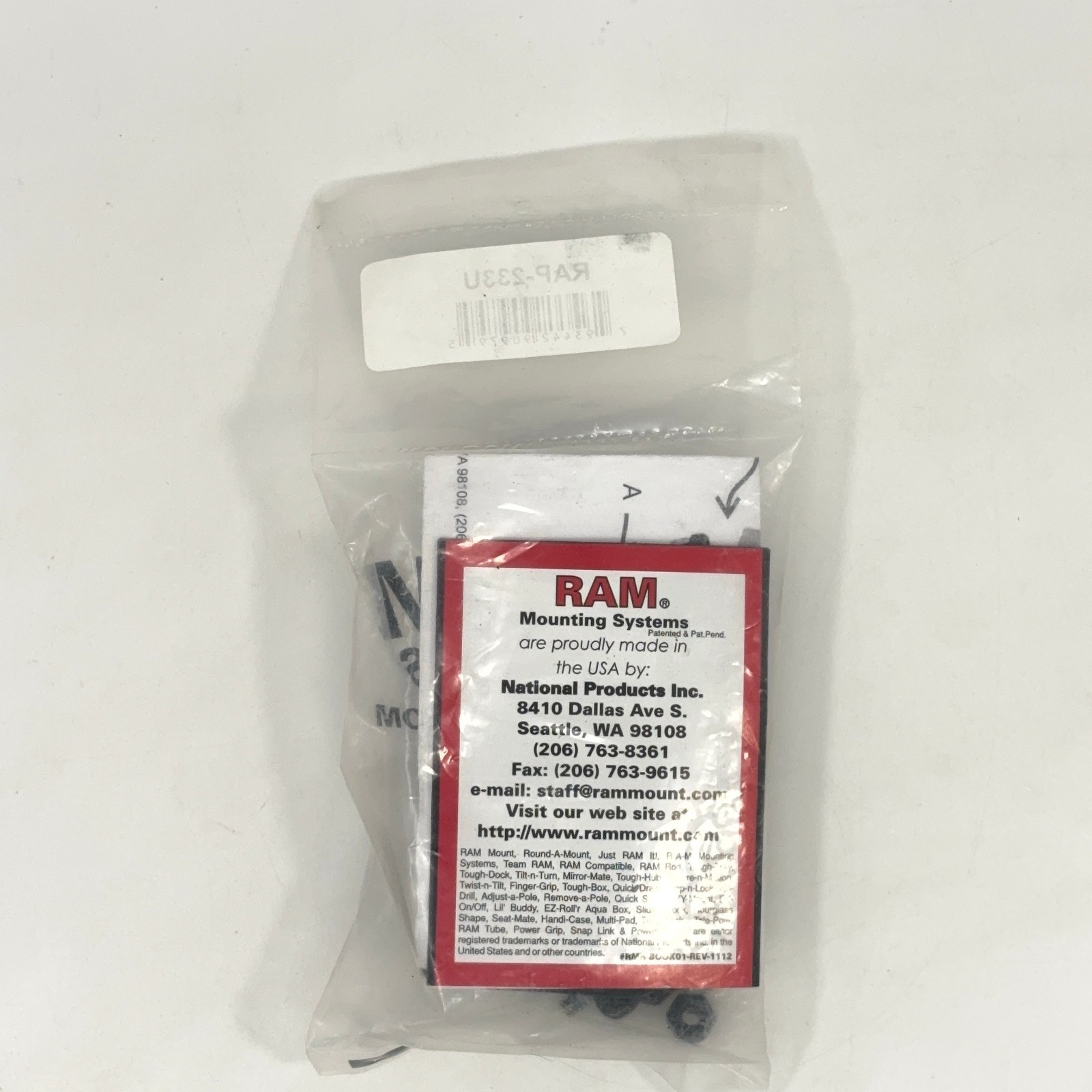 RAM Mounts Composite Rail Mount Adapter Kit RAP-233U NEW
