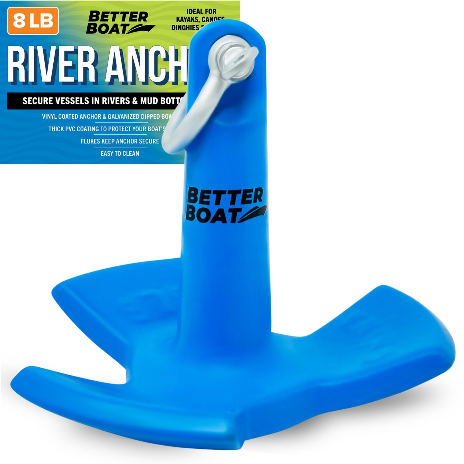 River Anchor 8lb Marinegrade Coated Mushroom Anchor For Boats Pontoons Kayaks Jo
