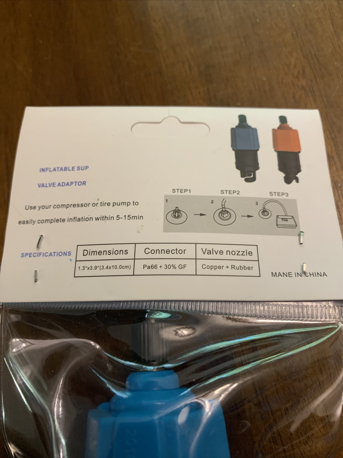 Manner Inflatable Sup Toys Valve Adaptor PA66+ Blue 30%gf