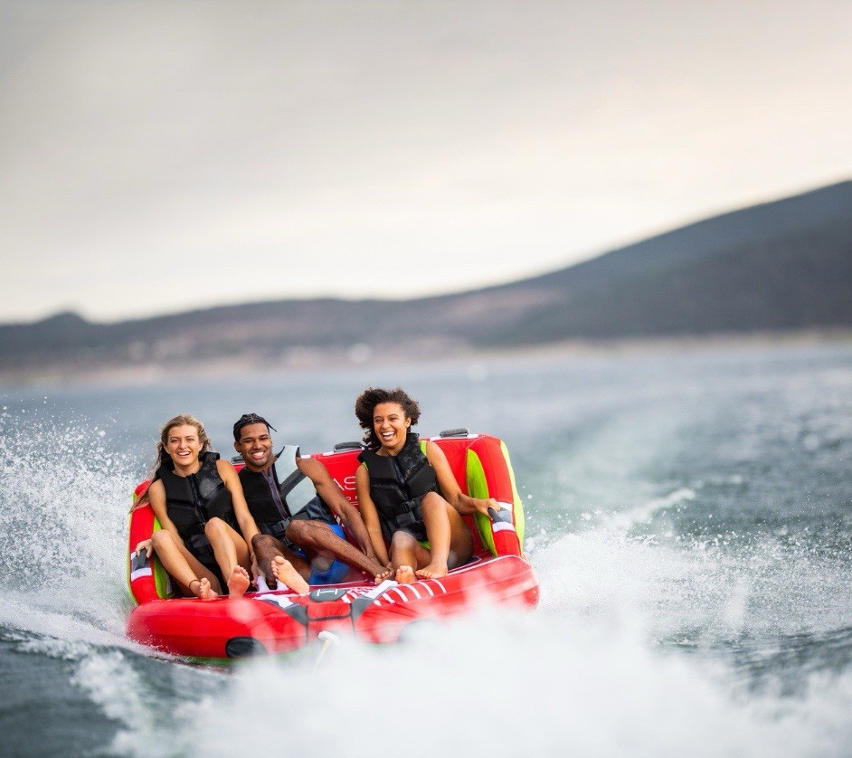 Towable Tube for Boat 1-3 Person Inflatable Raft w/ Rope Pump 510 lb Cap