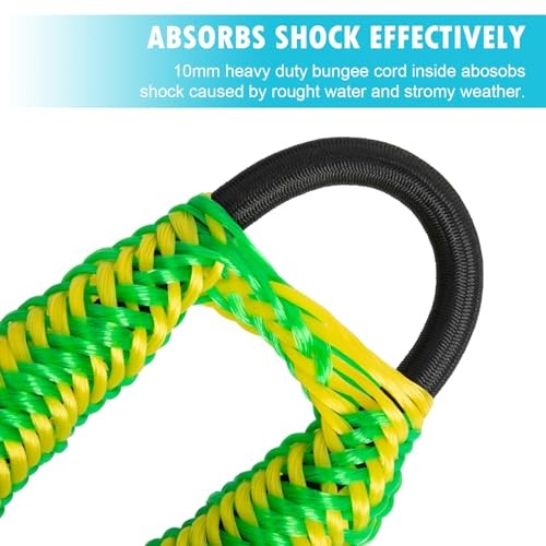 4FT Bungee Dock Lines,Boat Dock Rope,Jet Ski 4ft-5.5ft Yellow/Green