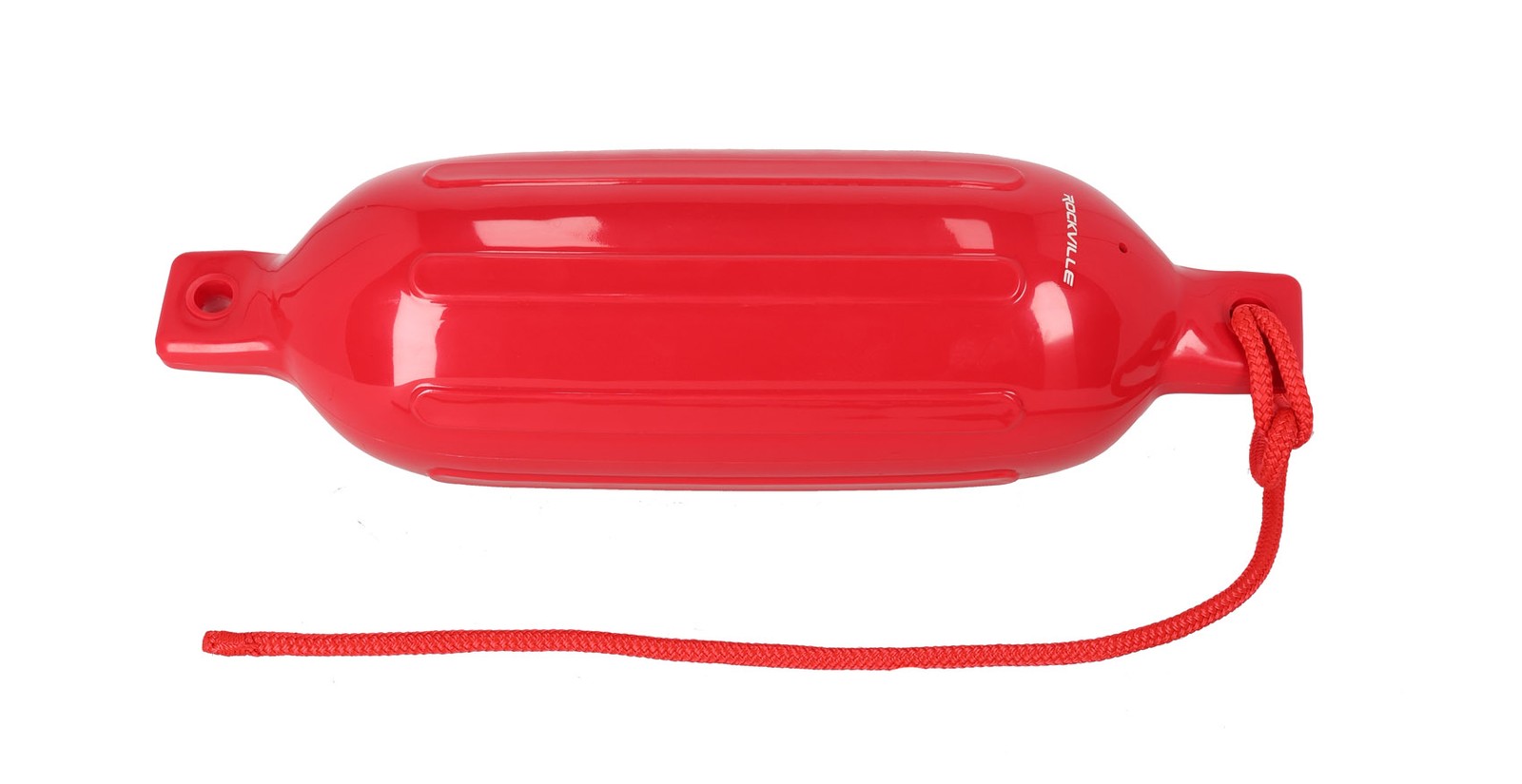 (2) Rockville FEN165-RED 6.5″x23″ Boat Fenders + 10 Foot Line Marine Bumpers