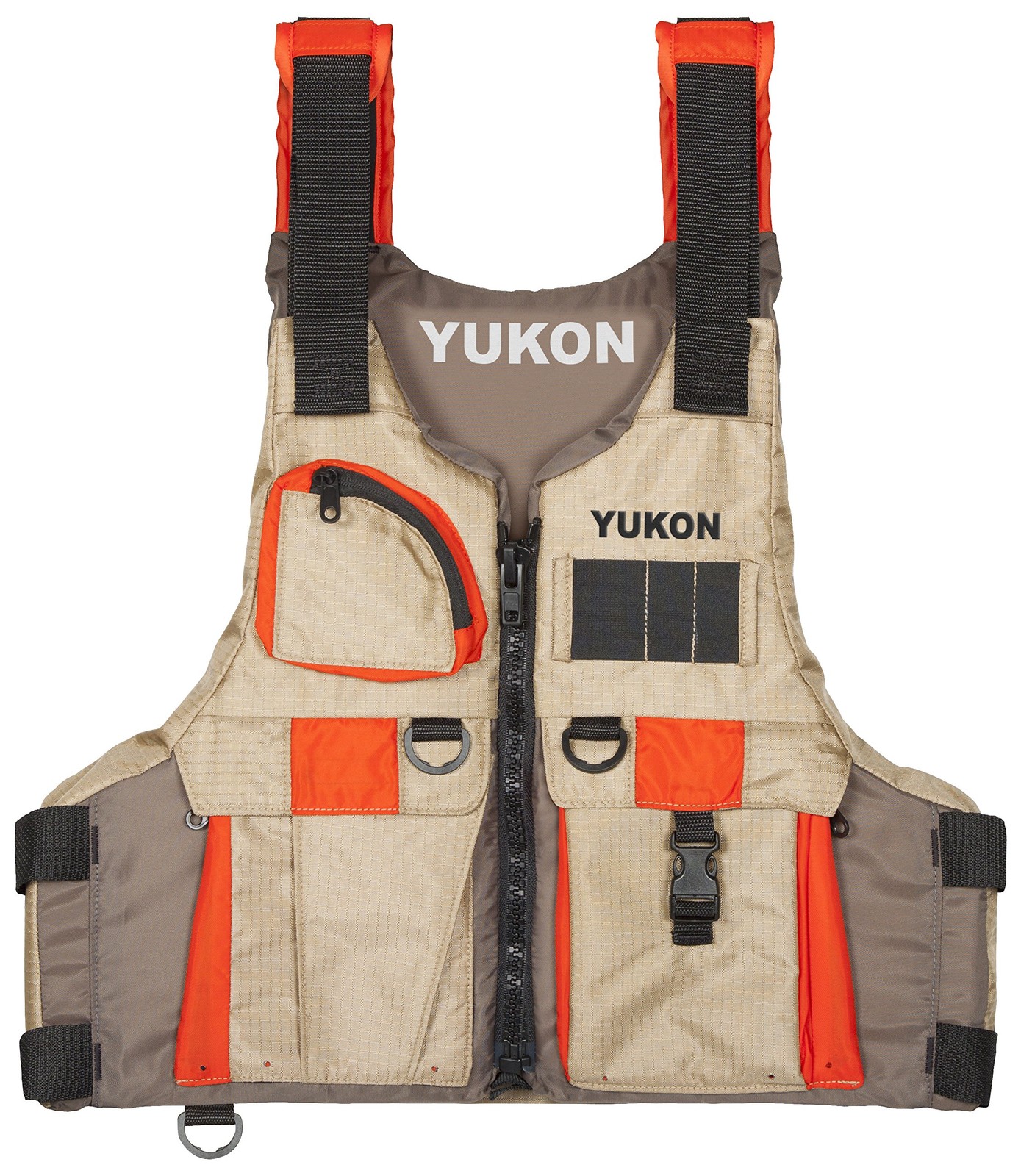 Yukon Angler Paddle Vest Fishing Kayak PFD Life Jacket Tan