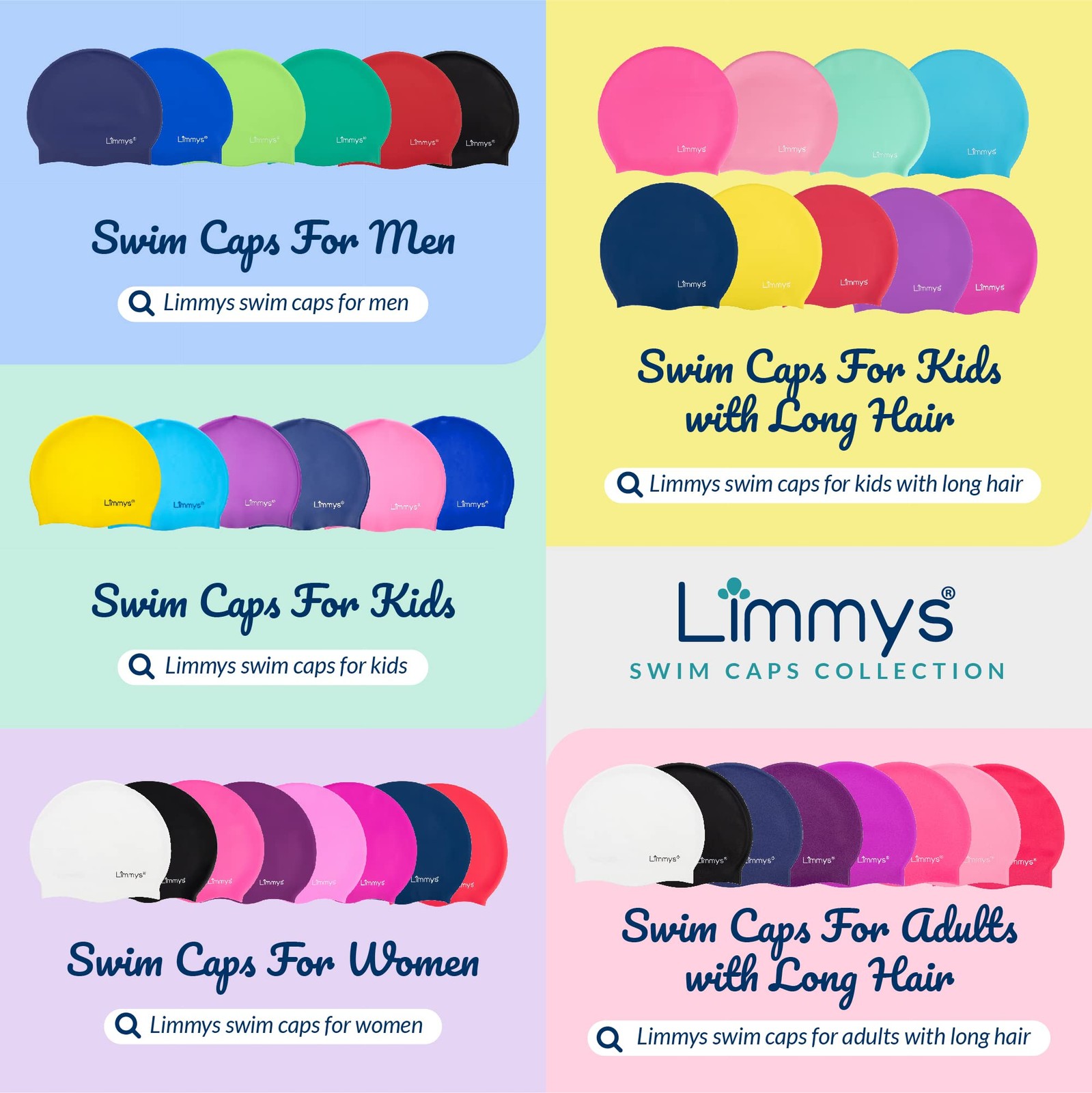 Kids Swim Cap – 100 Silicone Swim Cap for Long Hair – Soft, Stretchy Comfort…